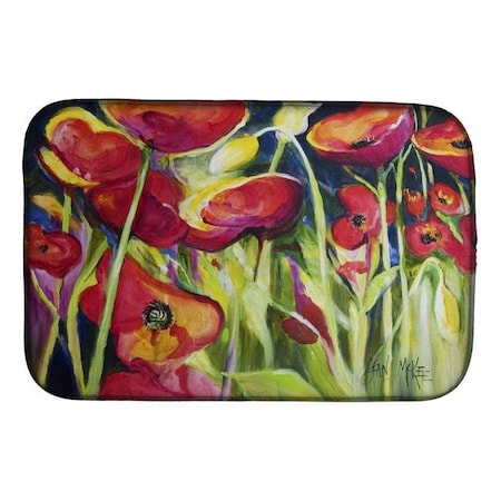 Carolines Treasures Carolines Treasures JMK1121DDM Red Poppies Dish Drying Mat JMK1121DDM